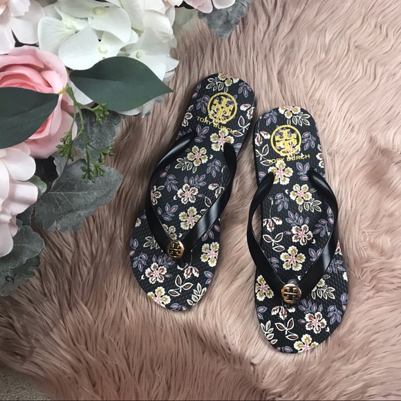 Tory Burch Shoes - Tony Burch Floral Garden Party Flip Flops Sz 9 EUC